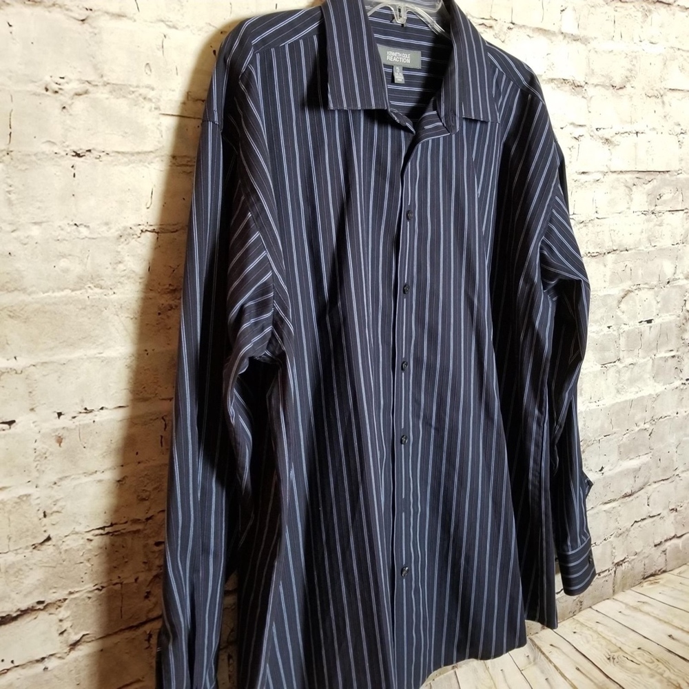 Kenneth Cole Reaction Striped Dress Shirt - Picture 2 of 8